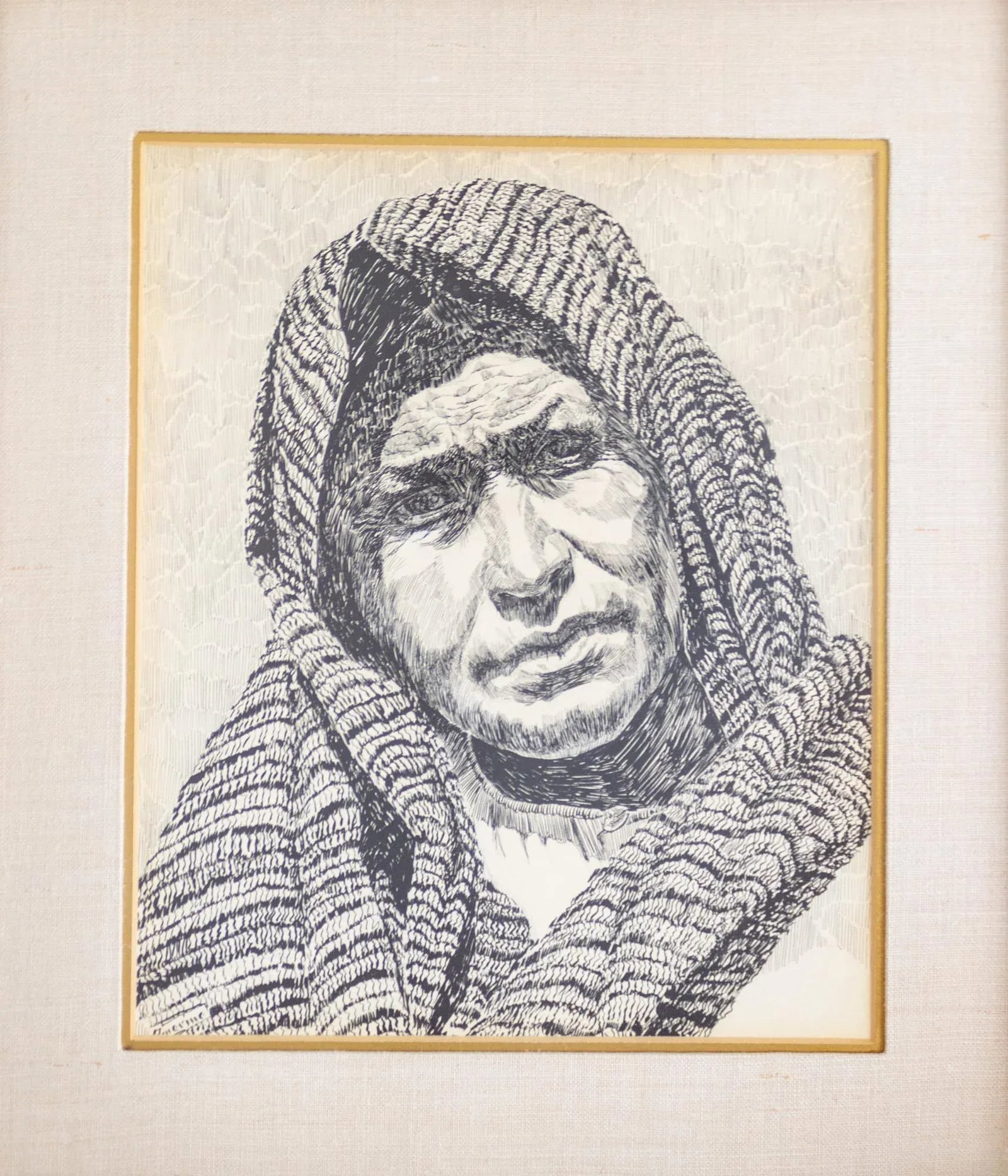 Early 20th Century Pen and Ink Portrait by Texas Artist Weldon Amerine - 4
