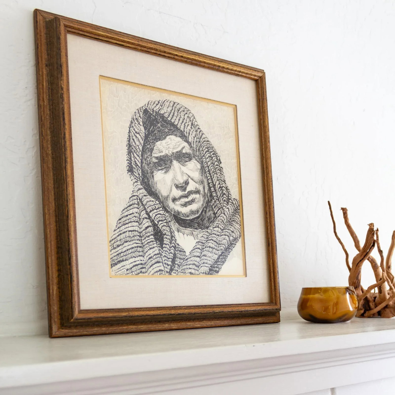 Early 20th Century Pen and Ink Portrait by Texas Artist Weldon Amerine - 6