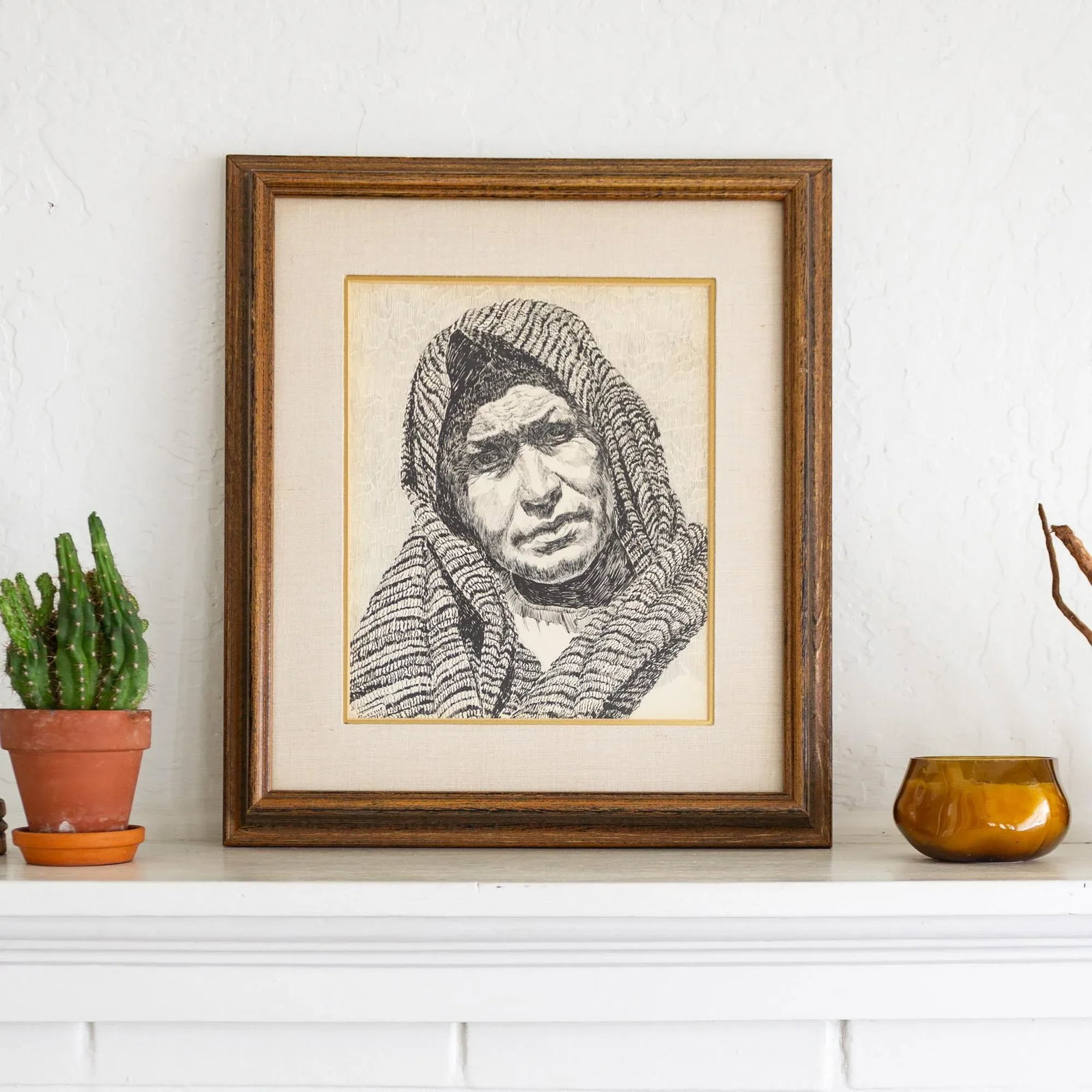 Early 20th Century Pen and Ink Portrait by Texas Artist Weldon Amerine - 9