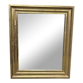 1920s French Louis XVI Style Brass Mirror