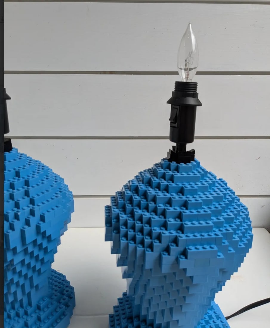 Pair of Sean Kenney Lego Lexington Lamps – Pop Art Meets Classic Design - 2