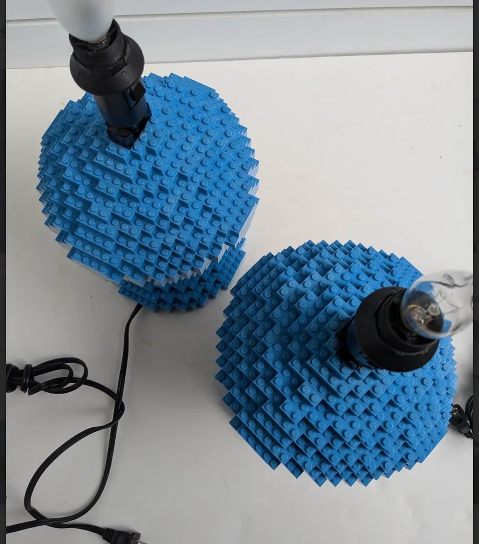 Pair of Sean Kenney Lego Lexington Lamps – Pop Art Meets Classic Design - 5