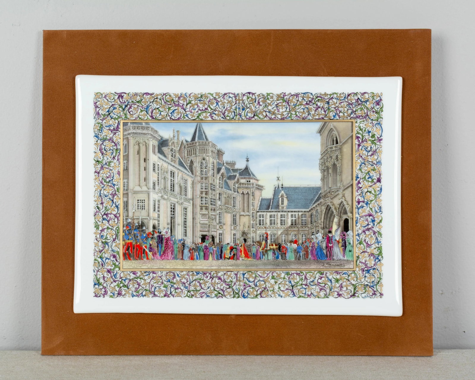 French Chateaux Porcelain Plaques - Boxed - Set of 7 - 5
