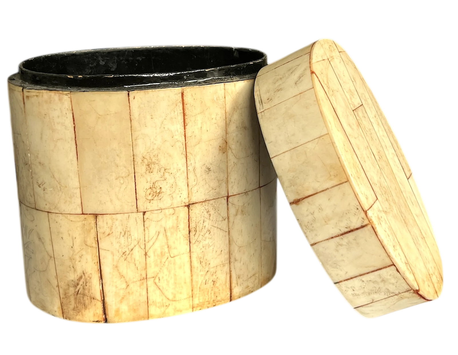 1980s Tessellated Bone and Black Lacquered Wood Box in the Style of Maitland-Smith - 2