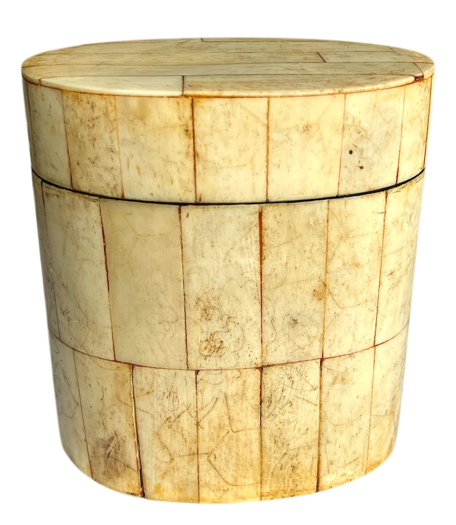 1980s Tessellated Bone and Black Lacquered Wood Box in the Style of Maitland-Smith - 4