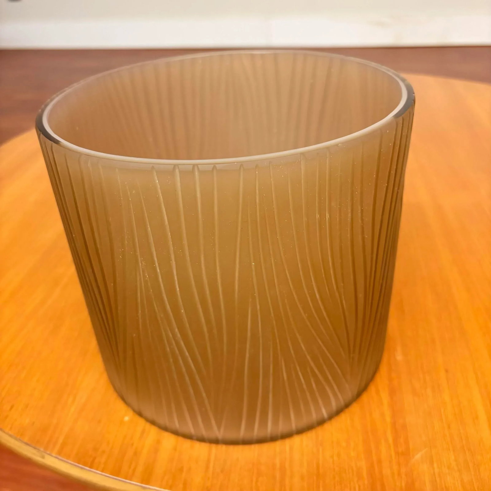 Etched Glass Modernist Ice Bucket Signed Vivarini - 5