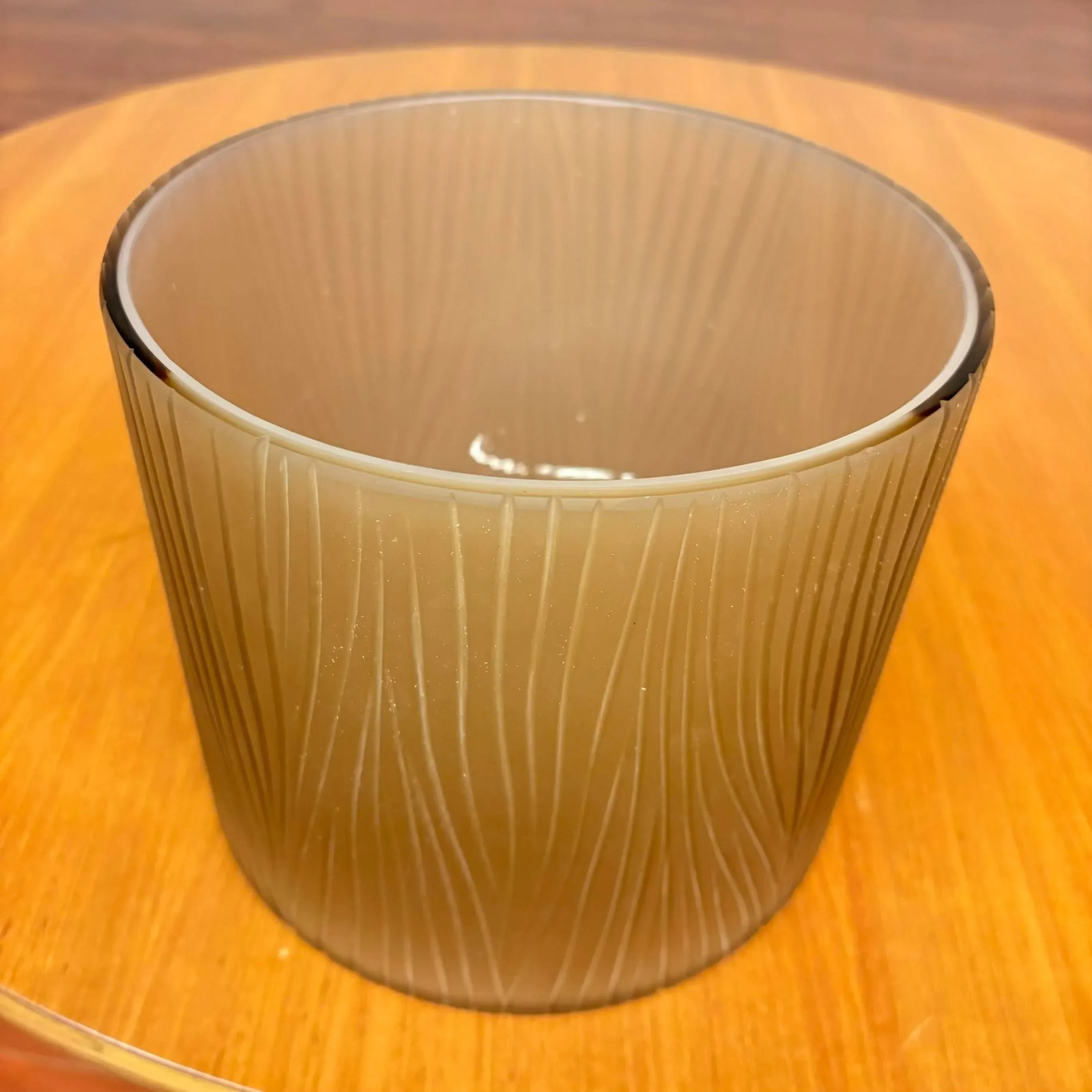 Etched Glass Modernist Ice Bucket Signed Vivarini - 6
