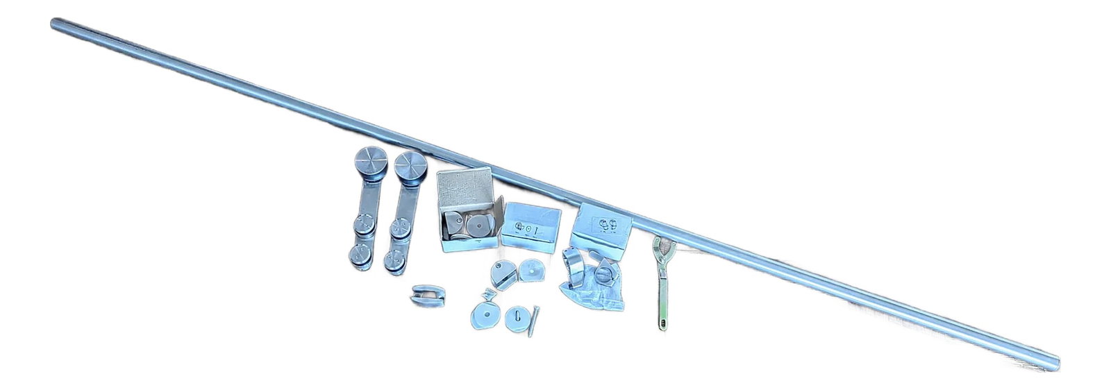 For Custom Glass Door, Modern Brushed Chrome Hardware: CORRECTION TO SHIPPING TIME, THIS IS SELLER SHIPPING, ARRIVAL TIME IS 4-10 DAYS FROM PURCHASE DATE. 30 pieces, save space and give your doorway a modern look. The "barn door" hardware saves space, no