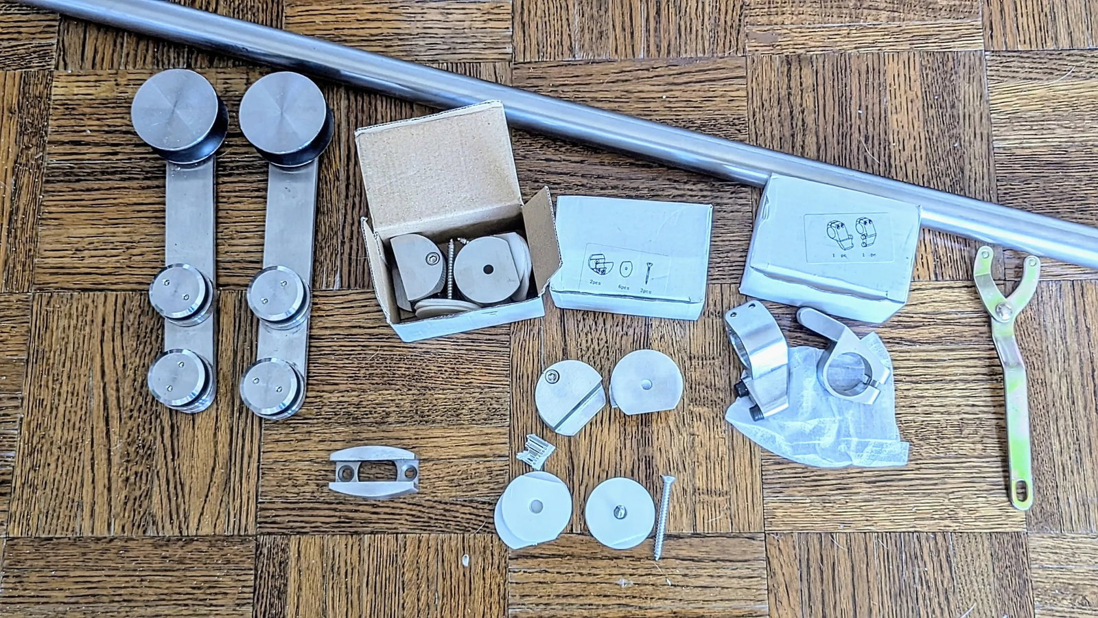 For Custom Glass Door, Modern Brushed Chrome Hardware - 2