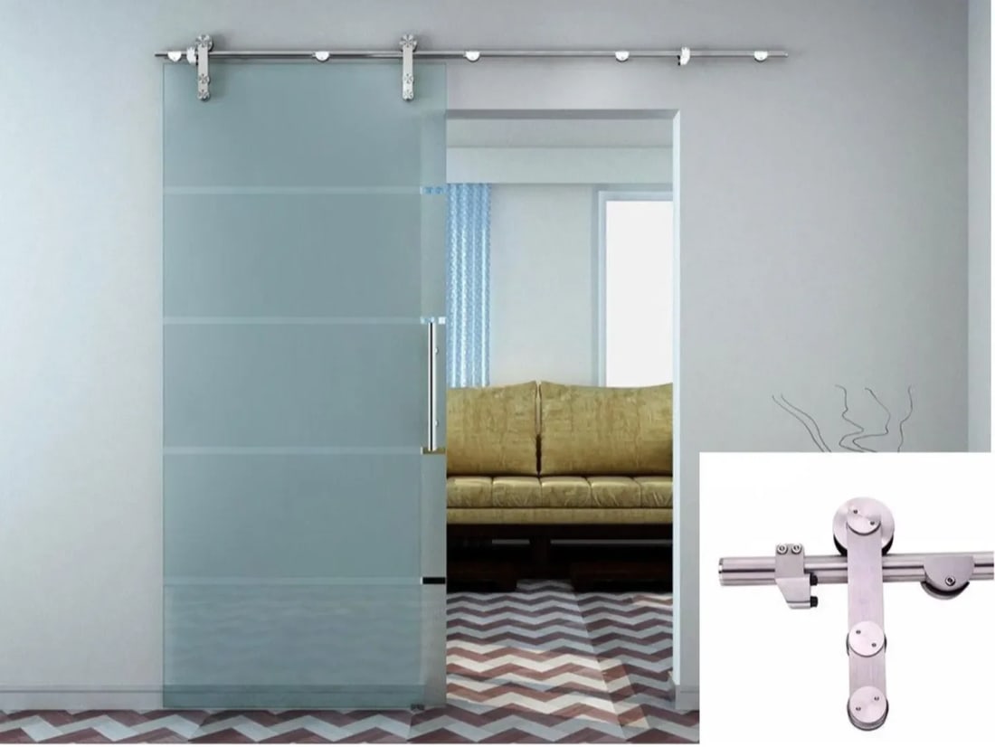 For Custom Glass Door, Modern Brushed Chrome Hardware - 3