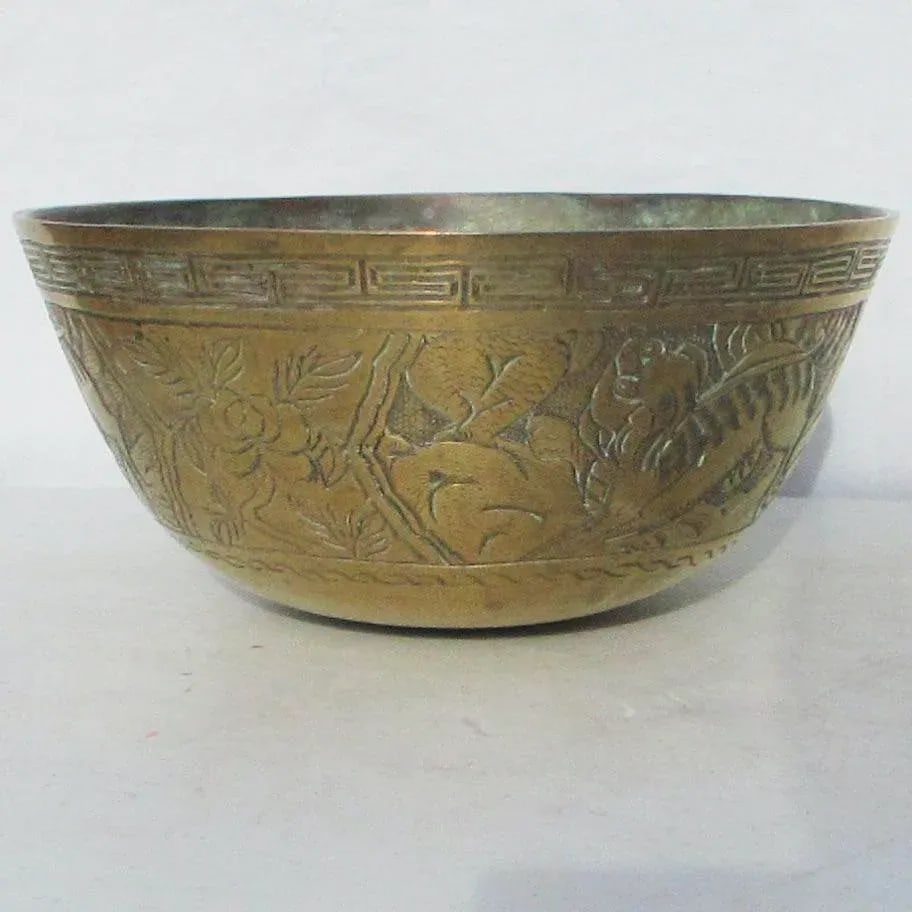 Chinese Bronze Water Gong Bowl Early 20th Century - 8
