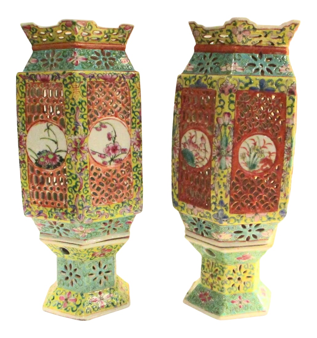Antique Chinese Porcelain Table Lanterns - 2 - a Pair (1 of 10)