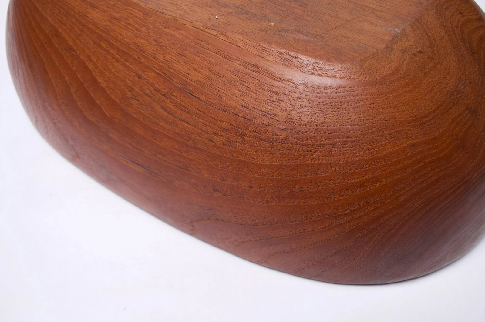 Large Danish Modern Carved Teakwood Fruit / Serving Bowl - 11