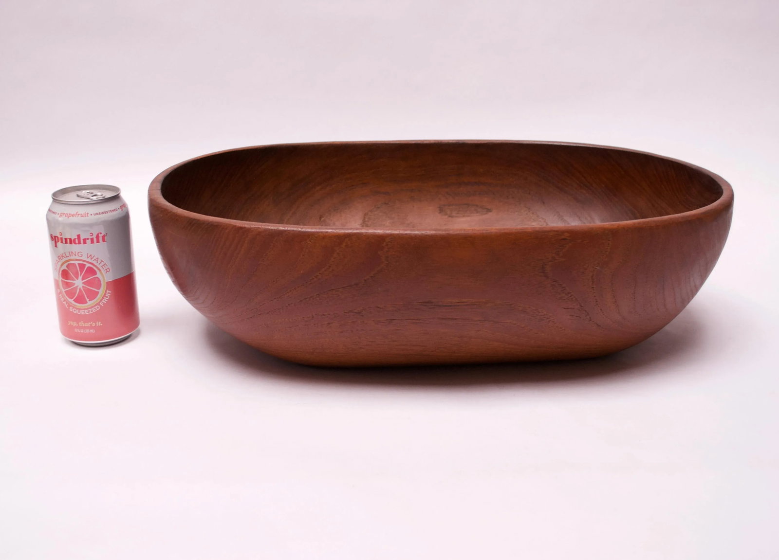 Large Danish Modern Carved Teakwood Fruit / Serving Bowl - 7