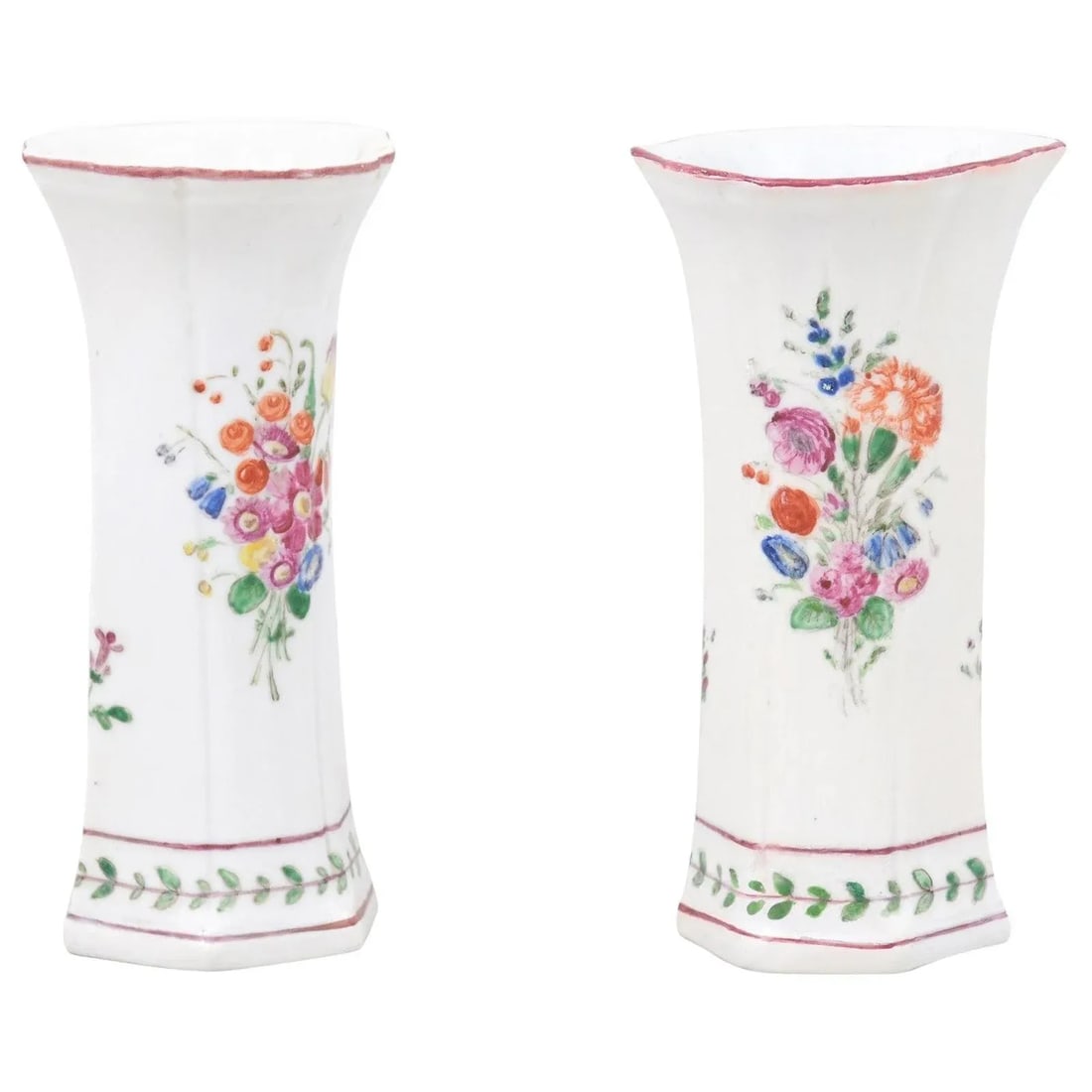 1805 Italian Porcelain Vases with Colorful Painted Floral Motifs - A Pair - 13