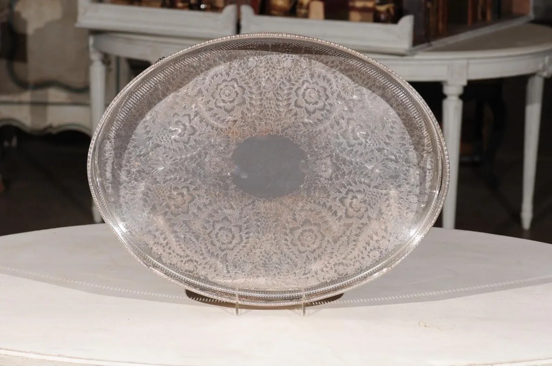 Early 20th Century English Edwardian Period Silverplate Tray - 6