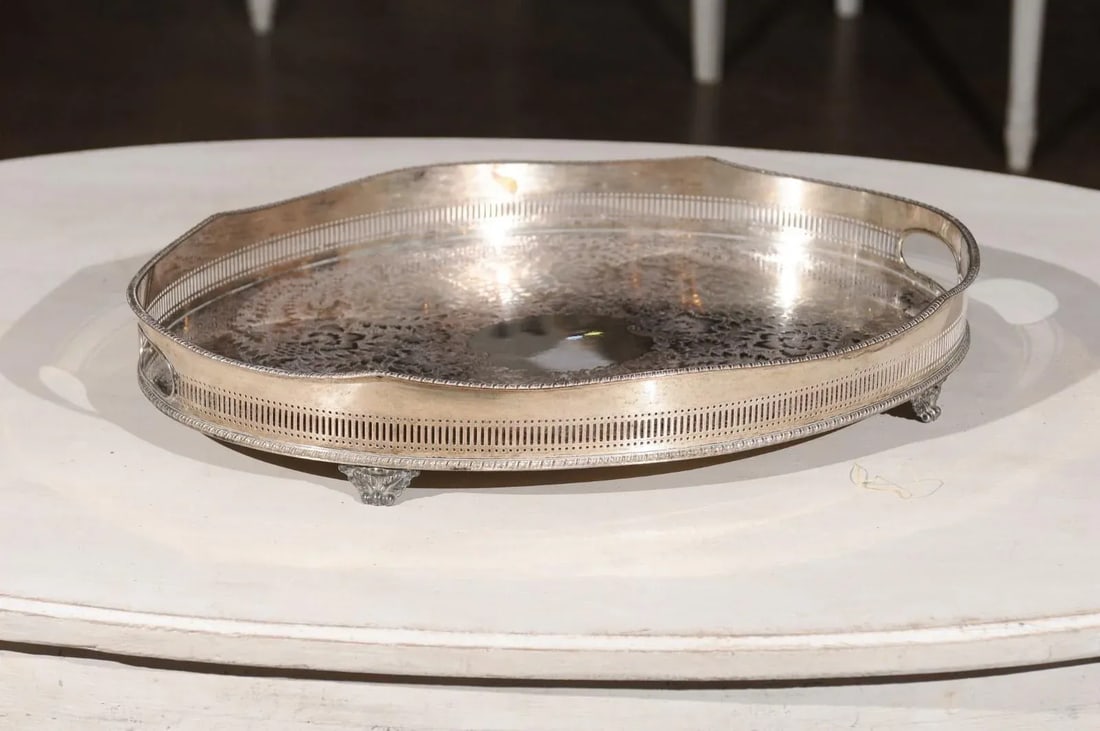 Early 20th Century English Edwardian Period Silverplate Tray - 8