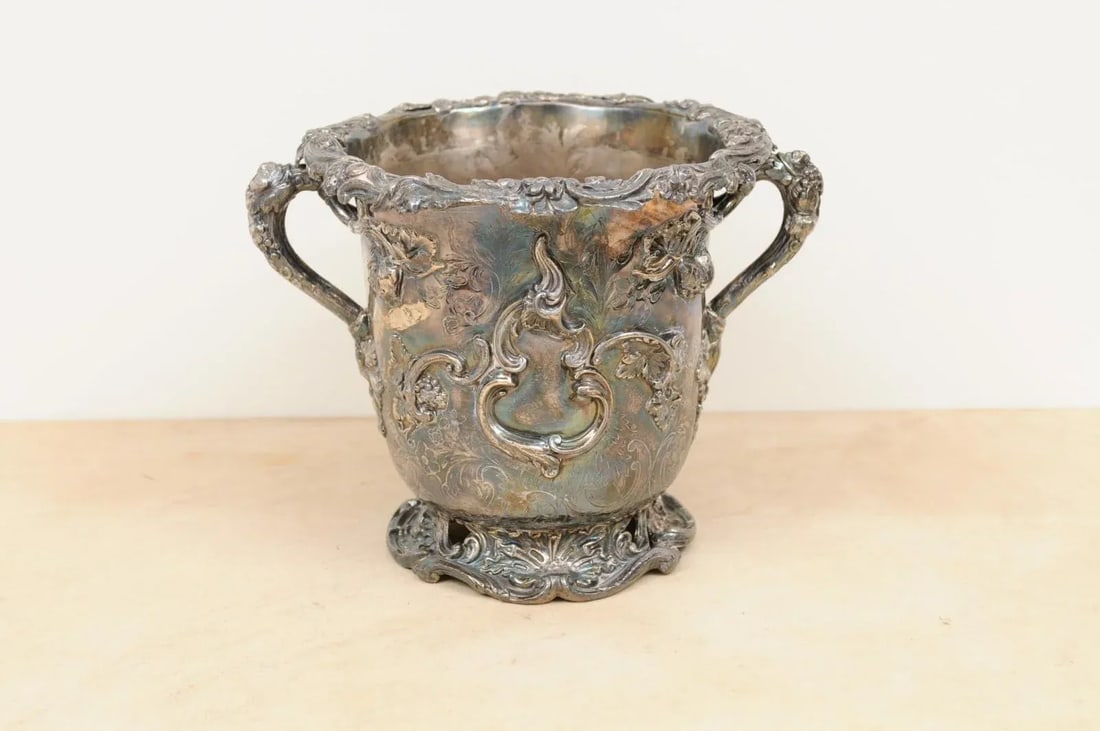 English 19th Century George III Sheffield Silver on Copper Champagne Bucket - 11