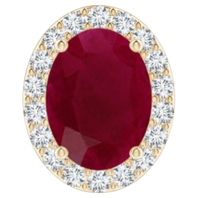 1 Carat Oval Natural Ruby and Diamond Stud Post Earrings 14 Karat White Gold - 12