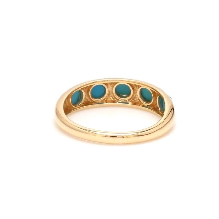 Natural 0.61 cts turquoise ring in 14k gold - 12