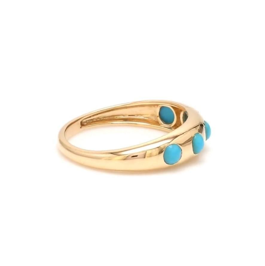 Natural 0.61 cts turquoise ring in 14k gold - 13