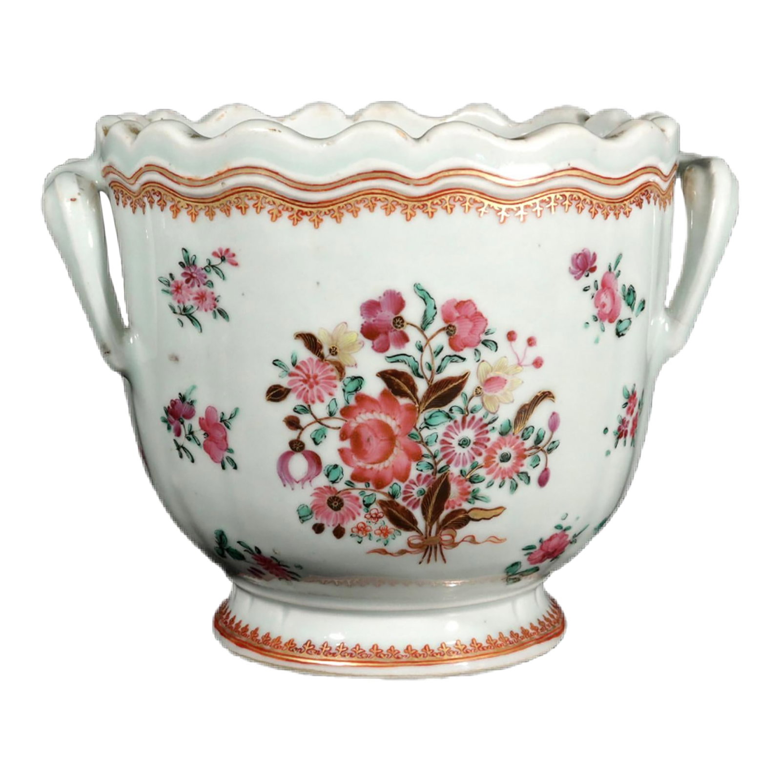 Elegant Tableware: Chinese Export Famille Rose Porcelain Wine Cooler Circa 1775 (1 of 11)