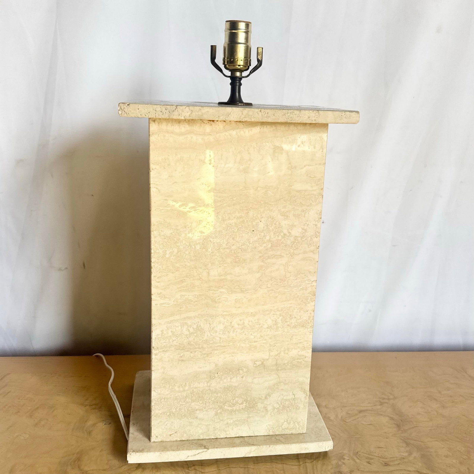 Vintage Travertine Table Lamp - 6