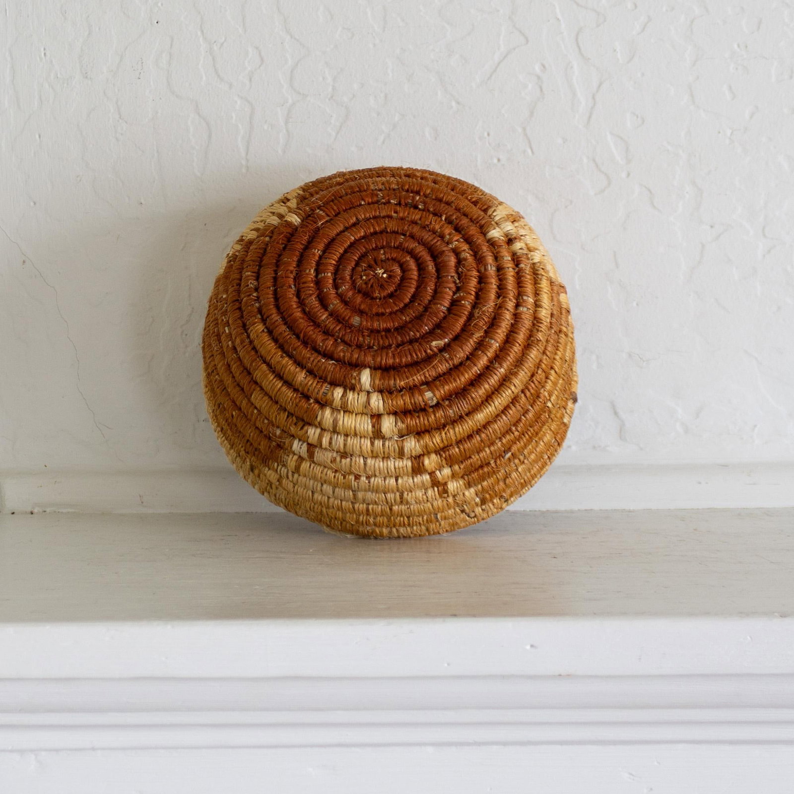 Native American Style Pine Needle and Natural Fiber Coil Basket or Bowl - 3