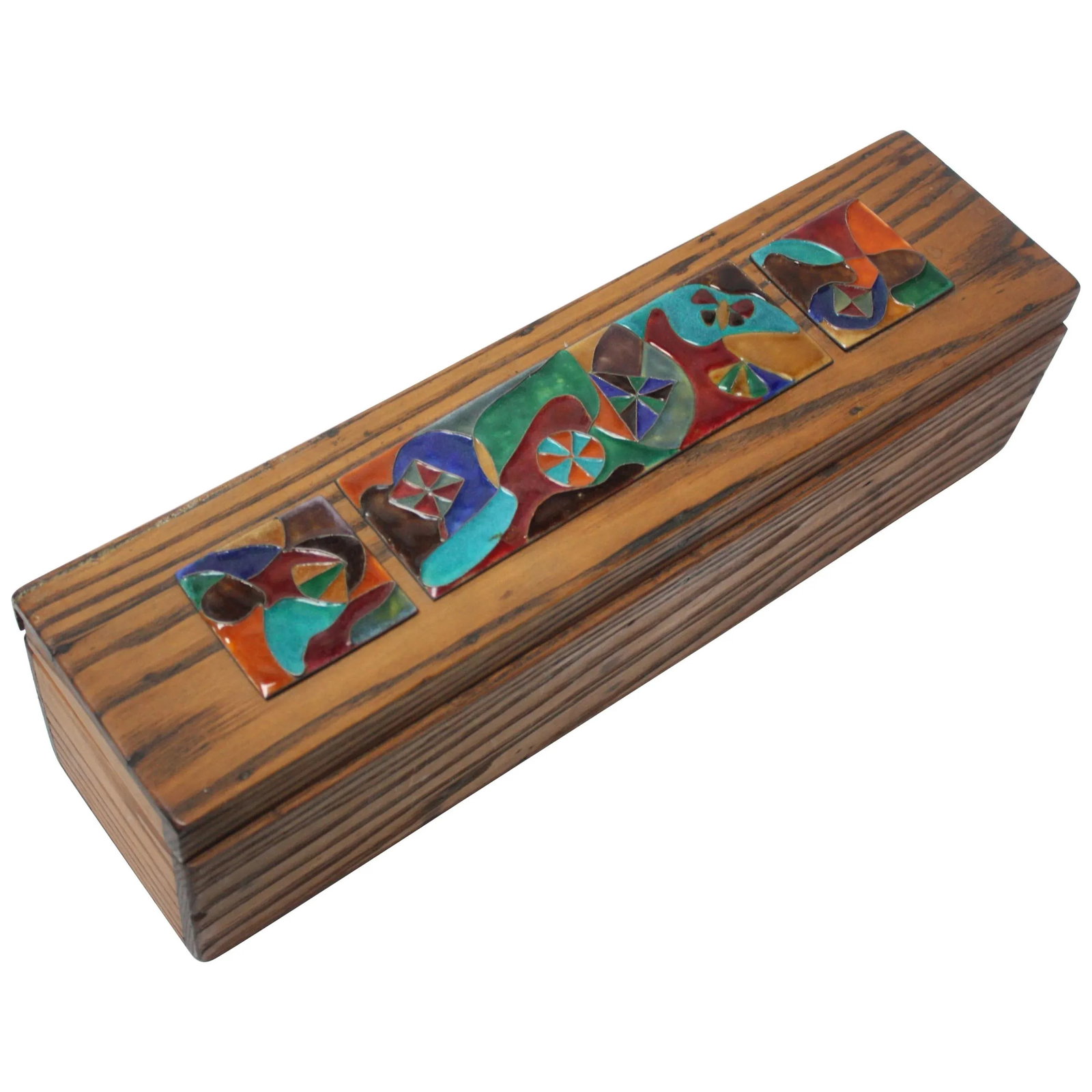 1940s Elizabeth Bensley Enamel and Zebrawood Decorative Box - 13