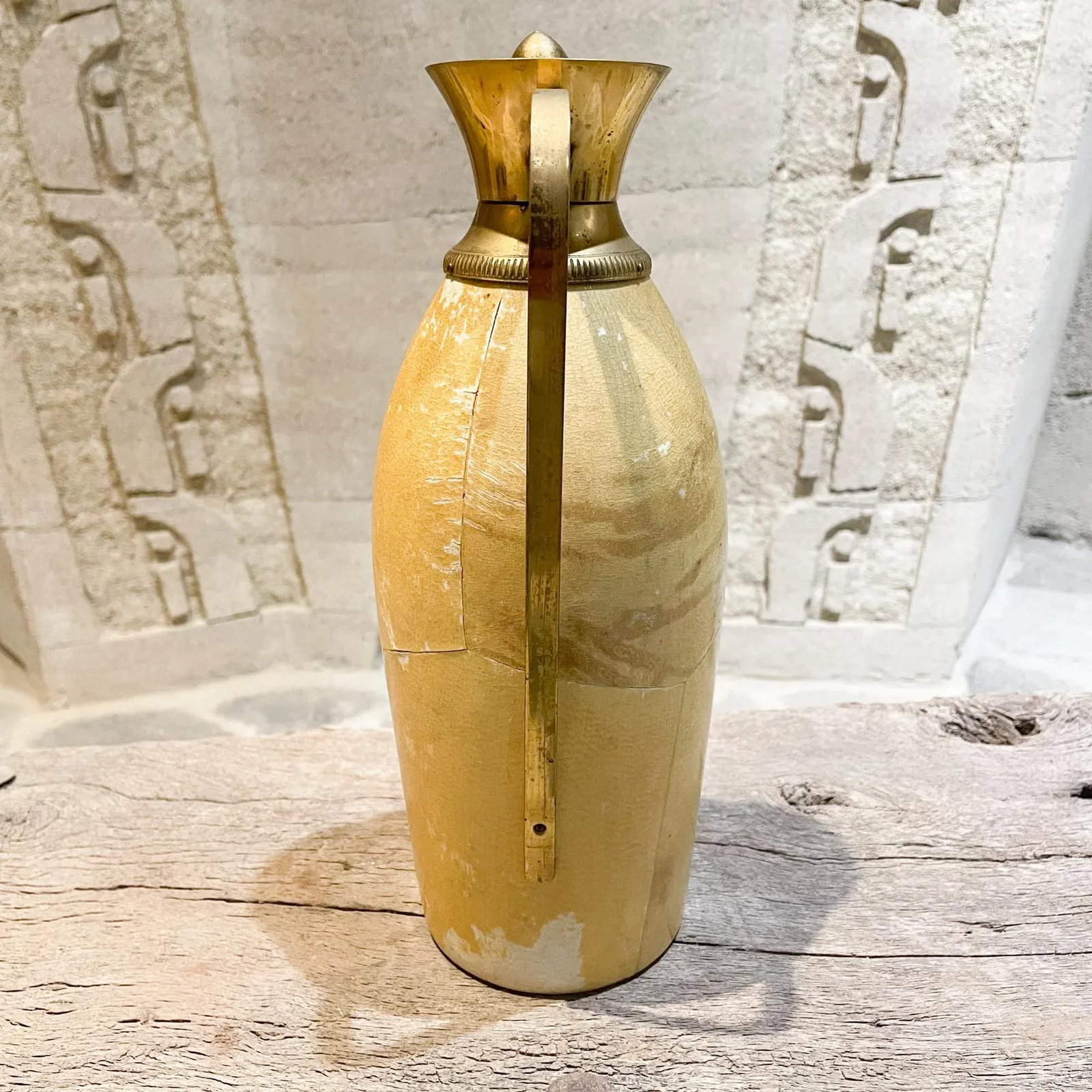 Aldo Tura for Macabo Carafe Pitcher Lacquered Goatskin and Brass 1940s Italy - 7