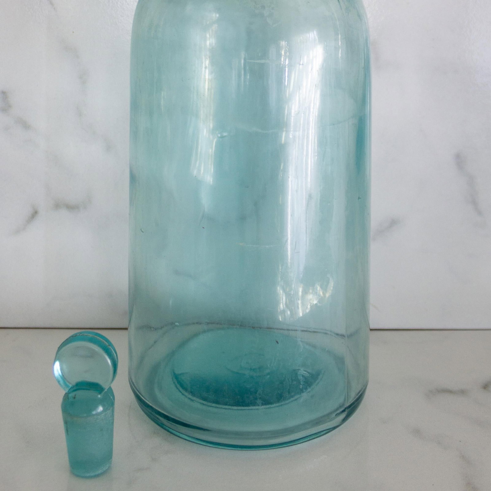 Pair of Antique Aqua Glass Medical Snake Oil Apothecary Bottles From Ny and Nj - 14
