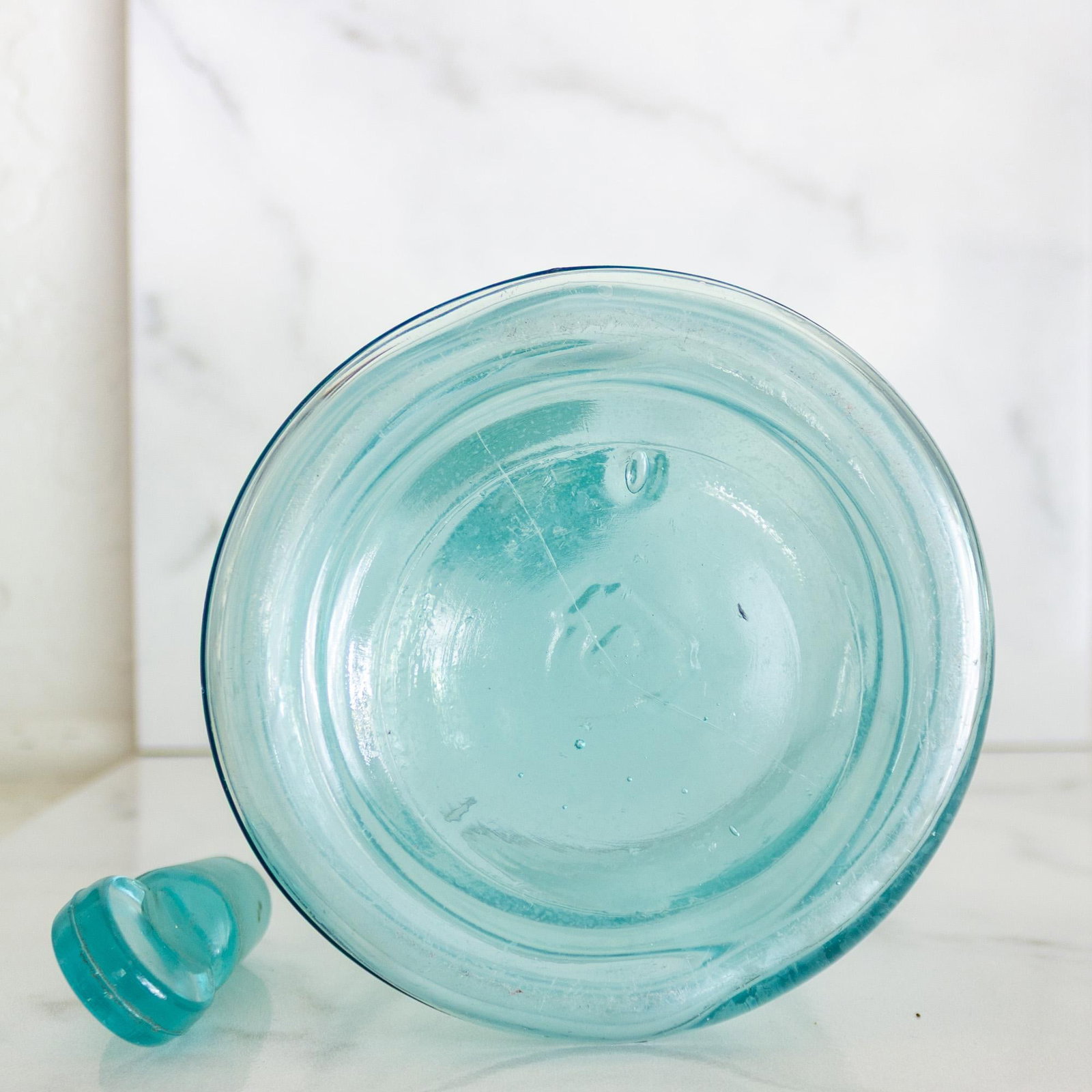 Pair of Antique Aqua Glass Medical Snake Oil Apothecary Bottles From Ny and Nj - 16