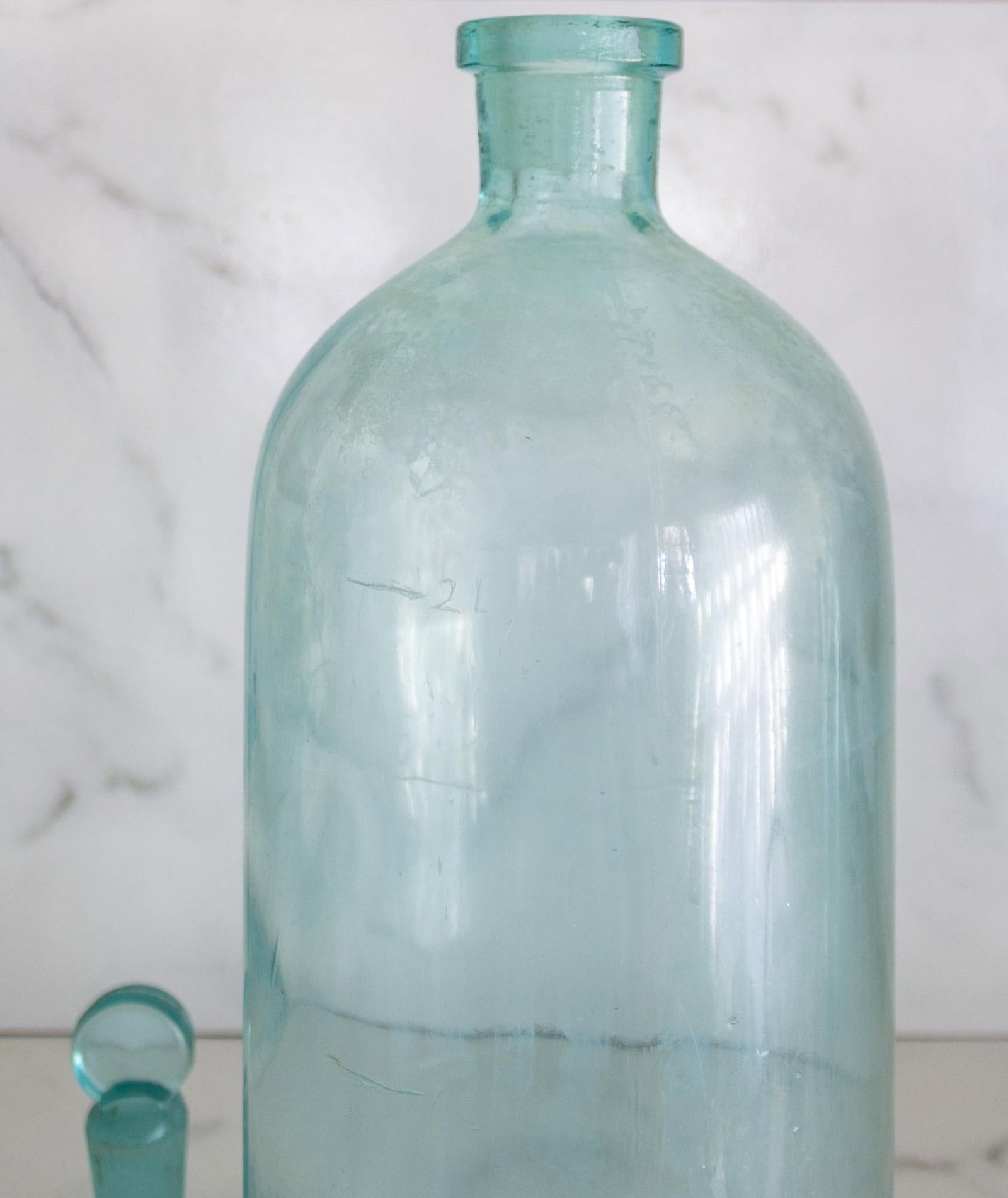 Pair of Antique Aqua Glass Medical Snake Oil Apothecary Bottles From Ny and Nj - 18