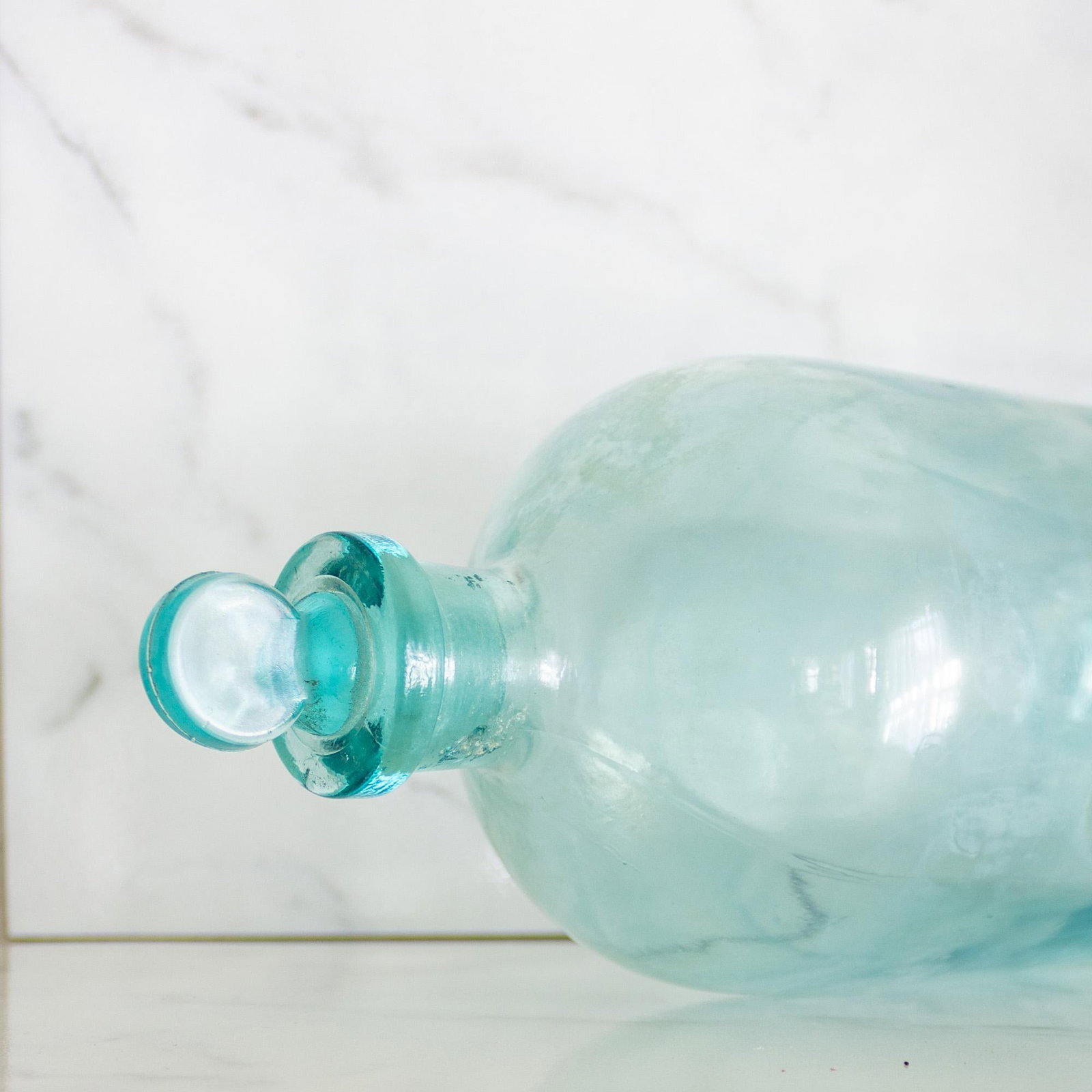Pair of Antique Aqua Glass Medical Snake Oil Apothecary Bottles From Ny and Nj - 4