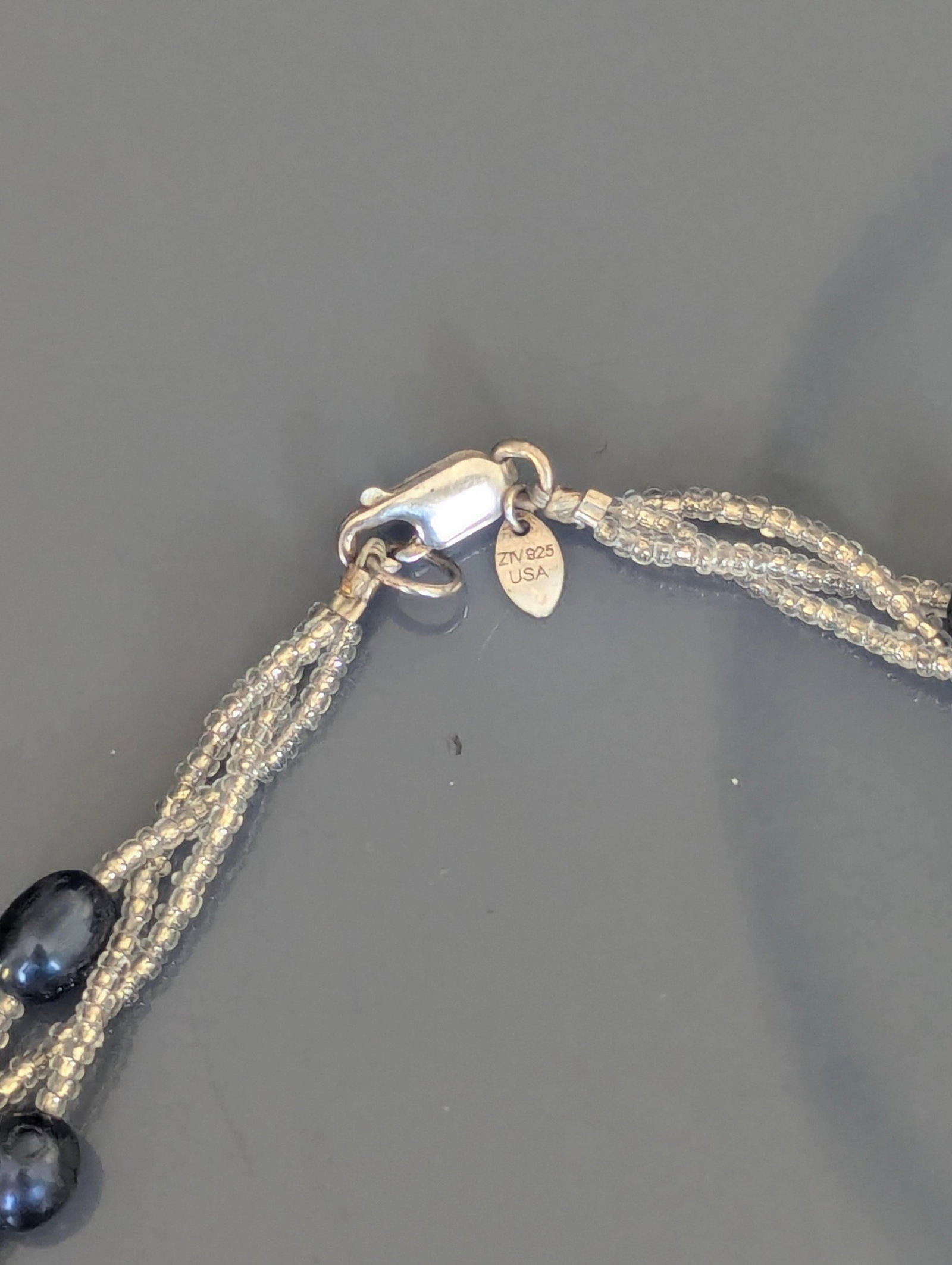 Braided Freshwater Black Pearls With Ziv 925 Silver Clasp - 2