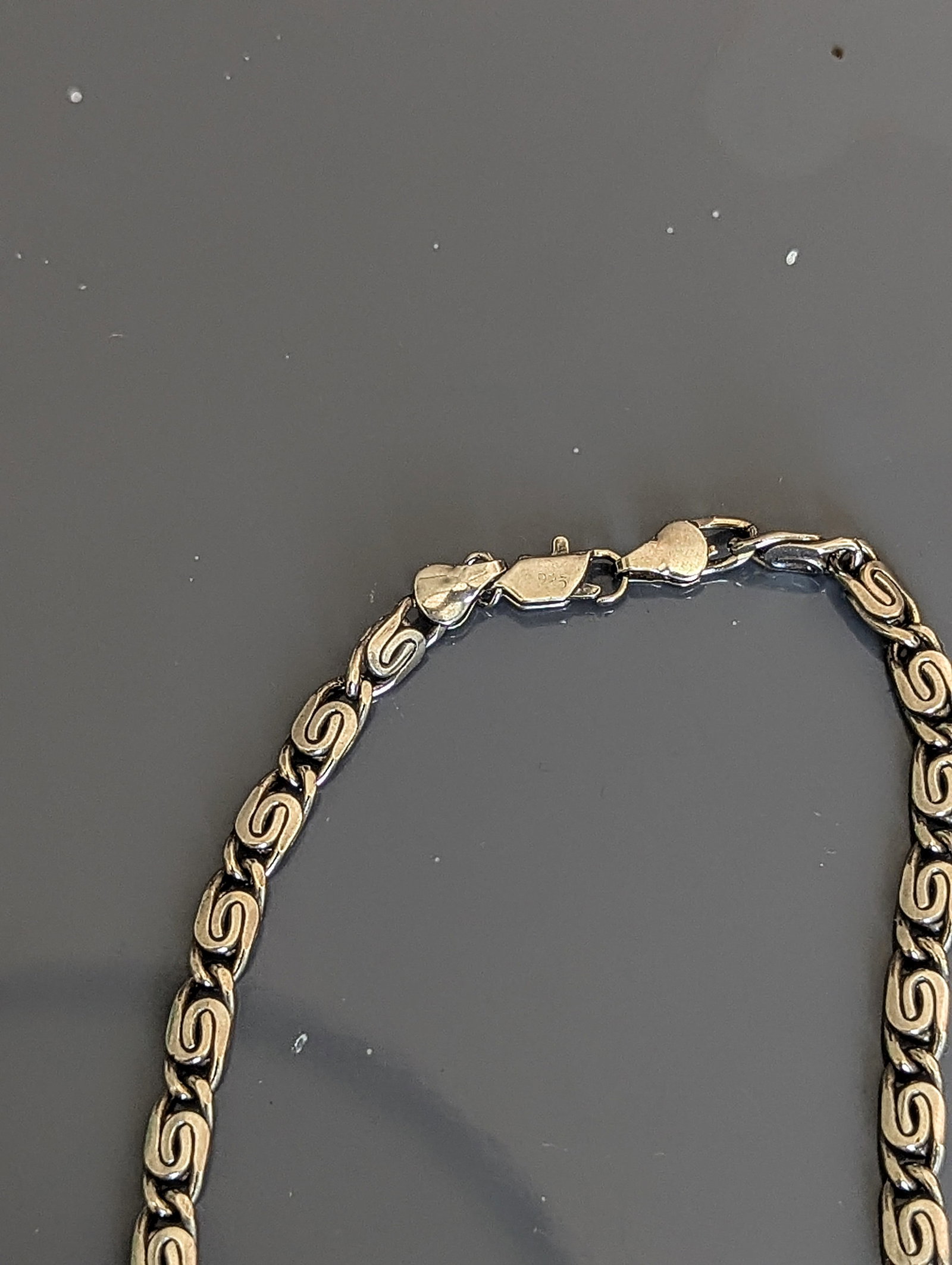 Vintage 24" N Silver Chain, Quality Snail Pattern - 3