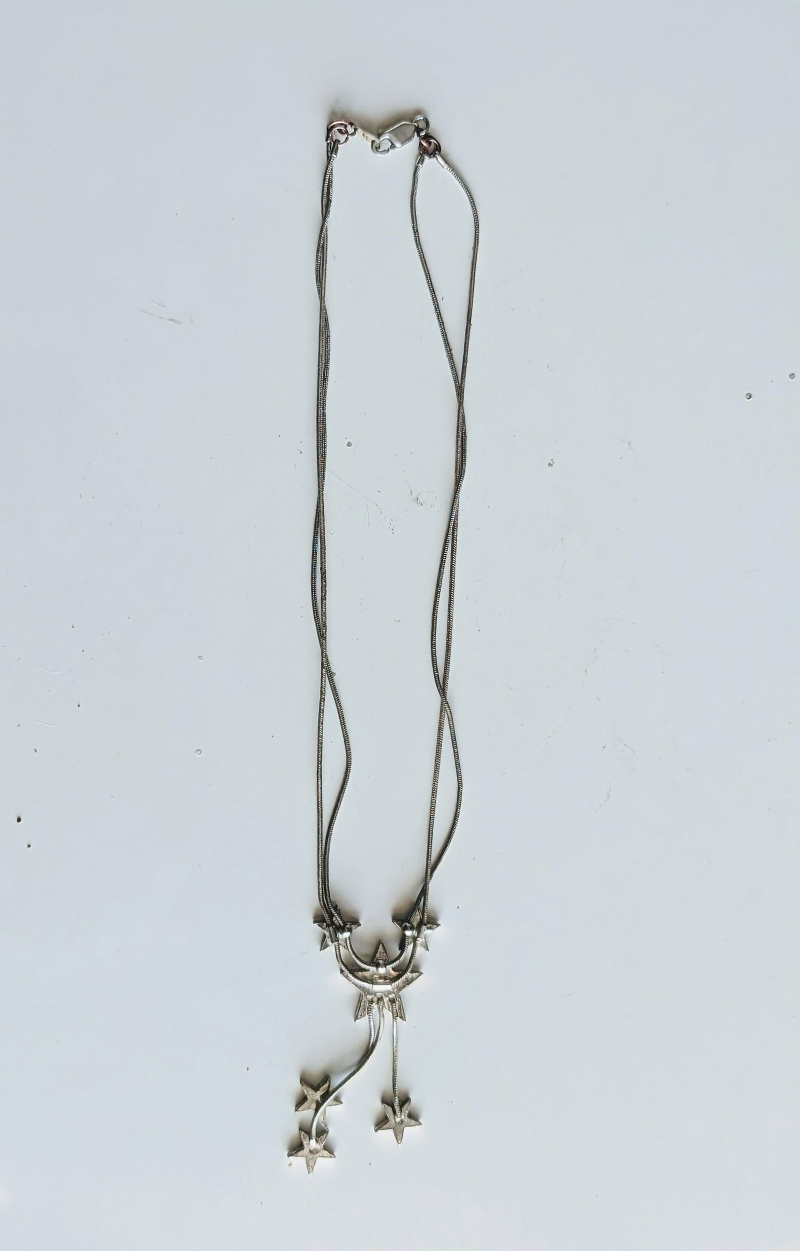 Silver Necklace Bolo With Iconic 70's Style Stars - 2