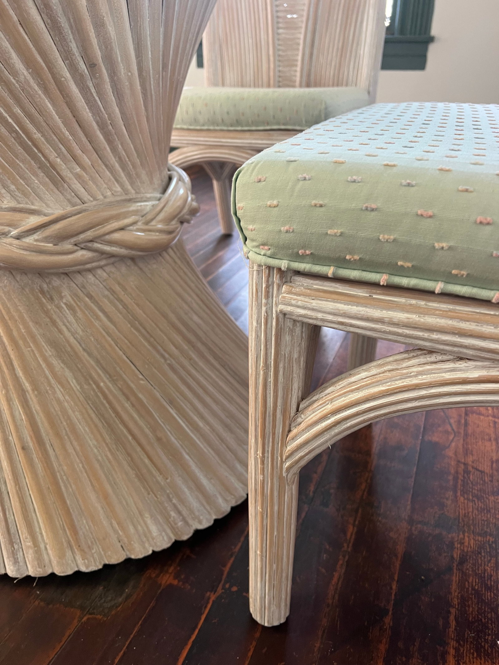 Mid 19th Century Henry Link Coastal Rattan Boho Chic Dining Set 5 PCS - 7