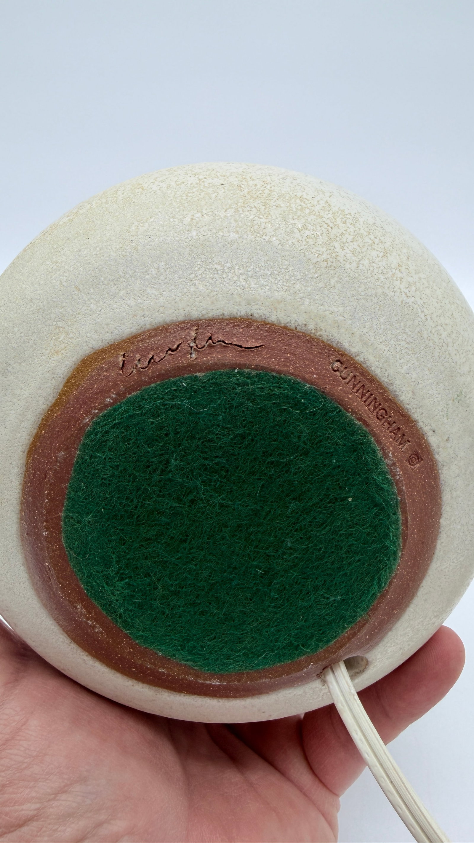 Vintage Steve & Miky Cunningham Studio Pottery Sphere Ball Lamp, Iowa, Circa 1980s–1990s - 10