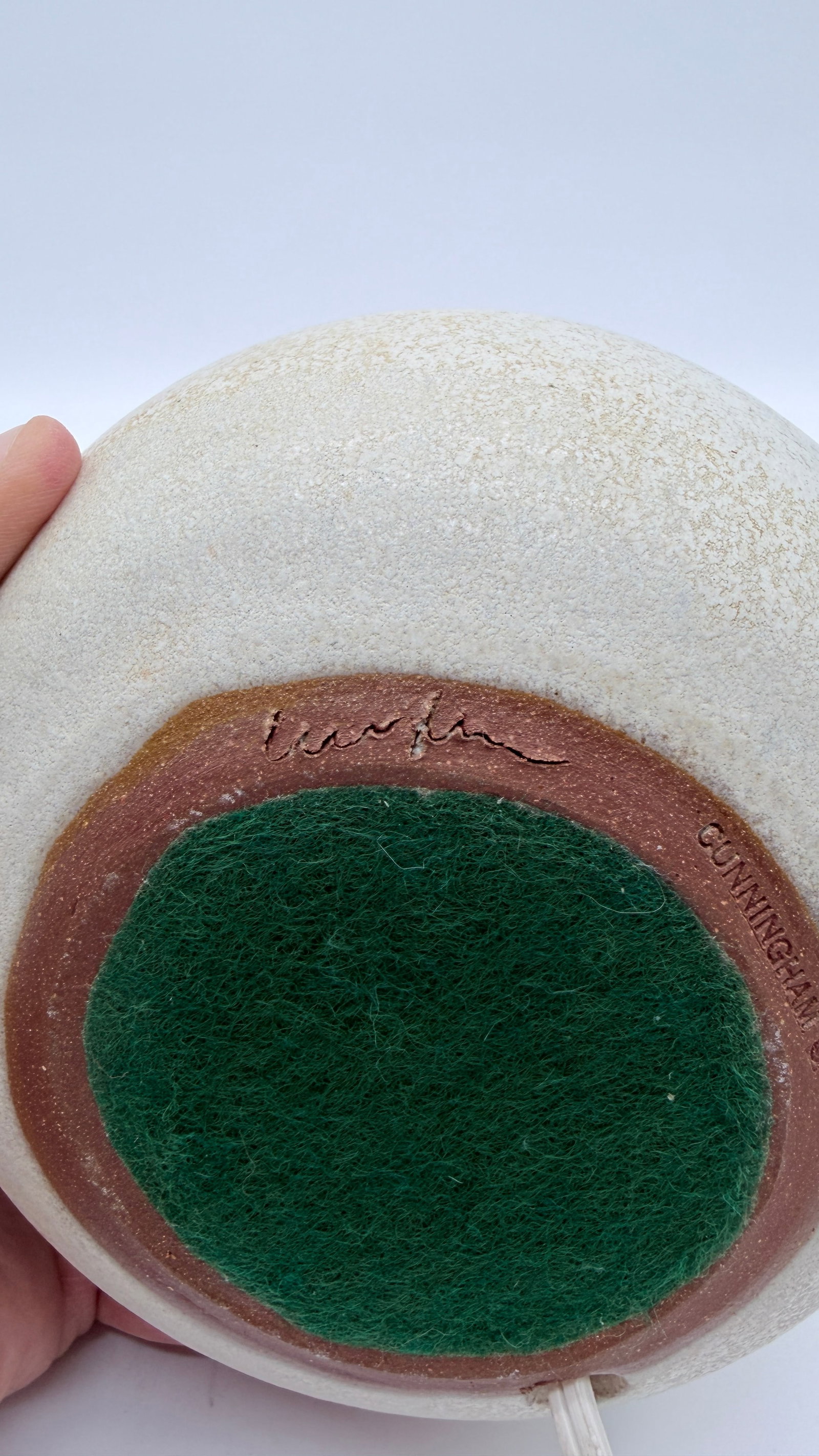 Vintage Steve & Miky Cunningham Studio Pottery Sphere Ball Lamp, Iowa, Circa 1980s–1990s - 13