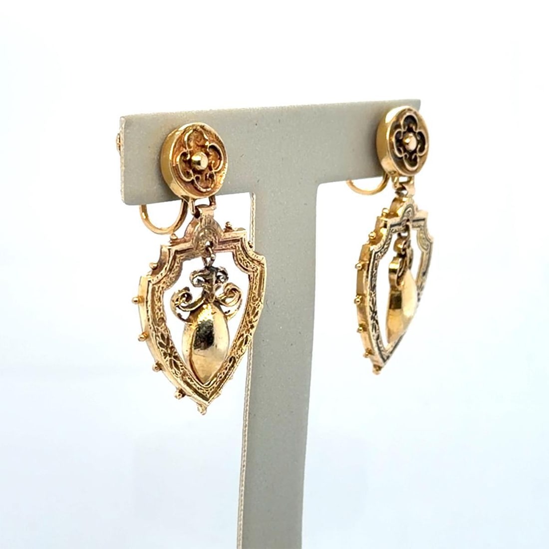 1900-1909 Pair of 14k Edwardian Period Earrings - 3