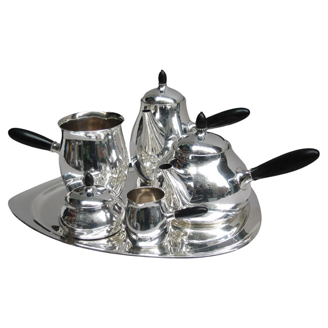 Georg Jensen Six Piece Sterling Silver Tea and Coffee Service Denmark 1915 - 10