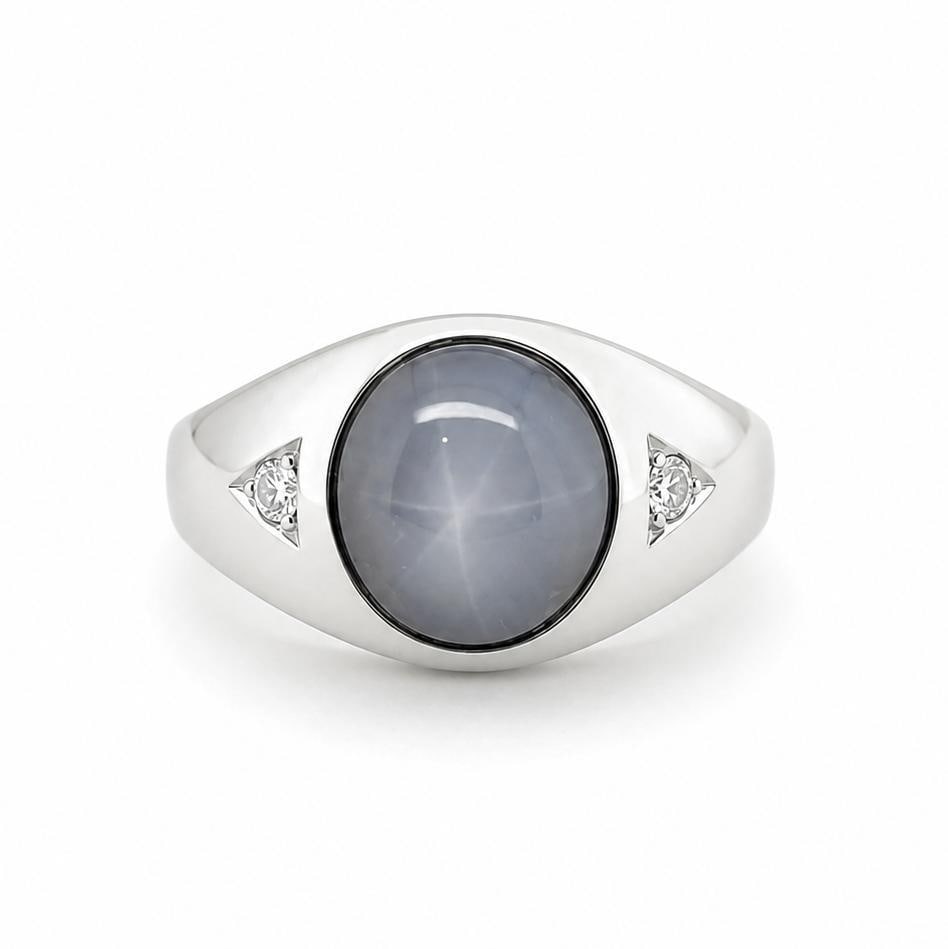 Late 20th Century 14Star Sapphire Ring, Size 8.5 - 3