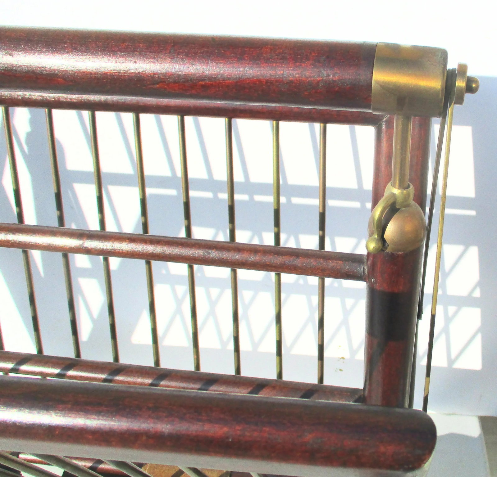 C. 1950s Cesare Lacca Design Mahogany and Brass Magazine Rack - 3