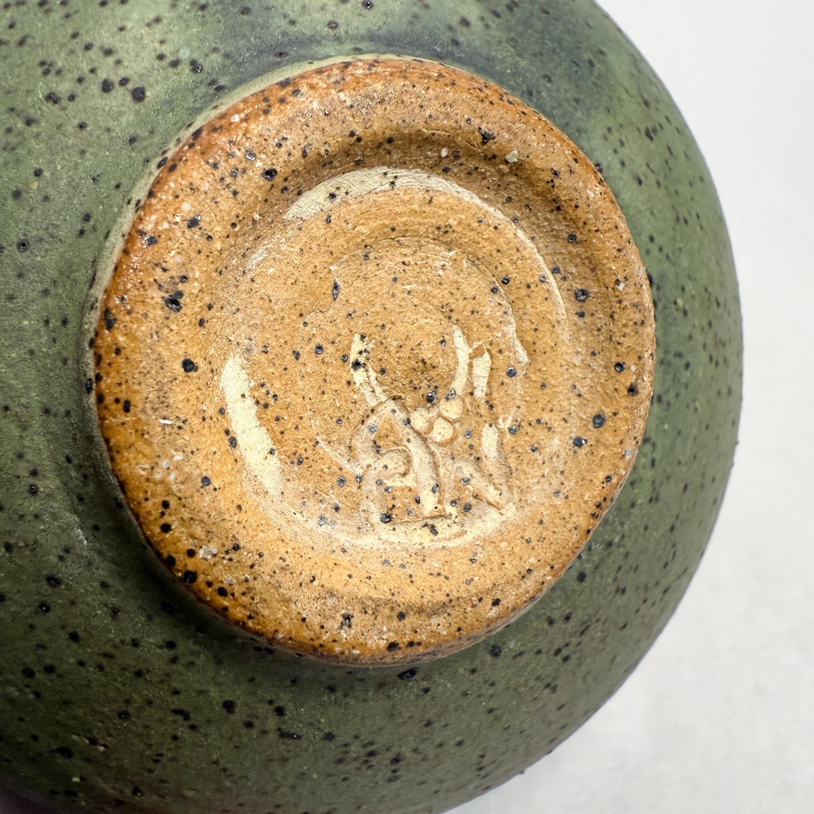 1970s Green Art Pottery Style Rose Cabat Feelie Vase California - 13