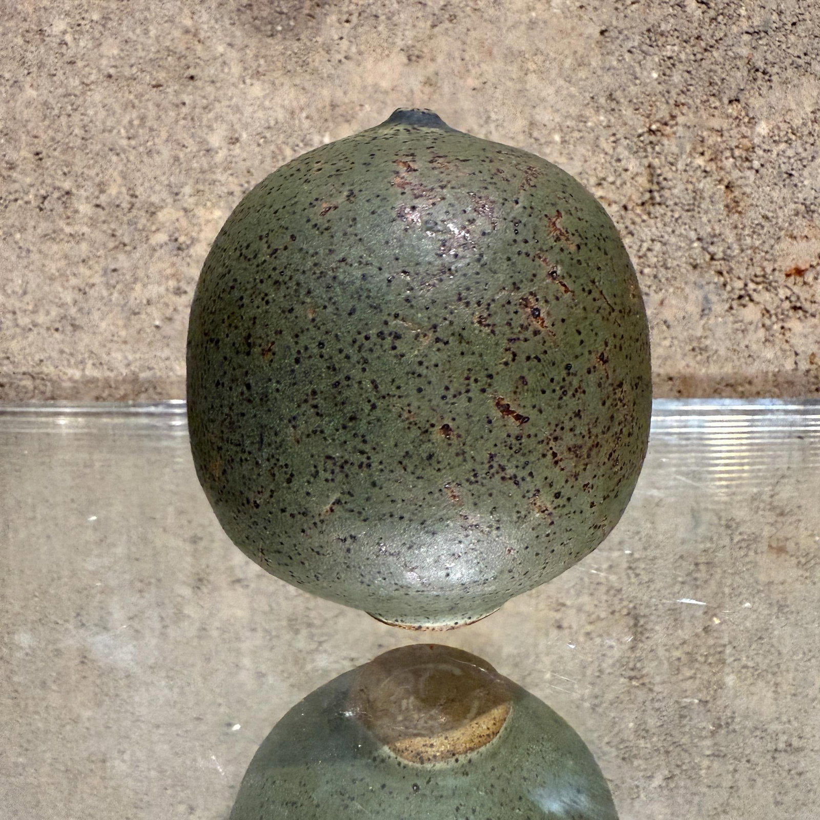 1970s Green Art Pottery Style Rose Cabat Feelie Vase California - 14