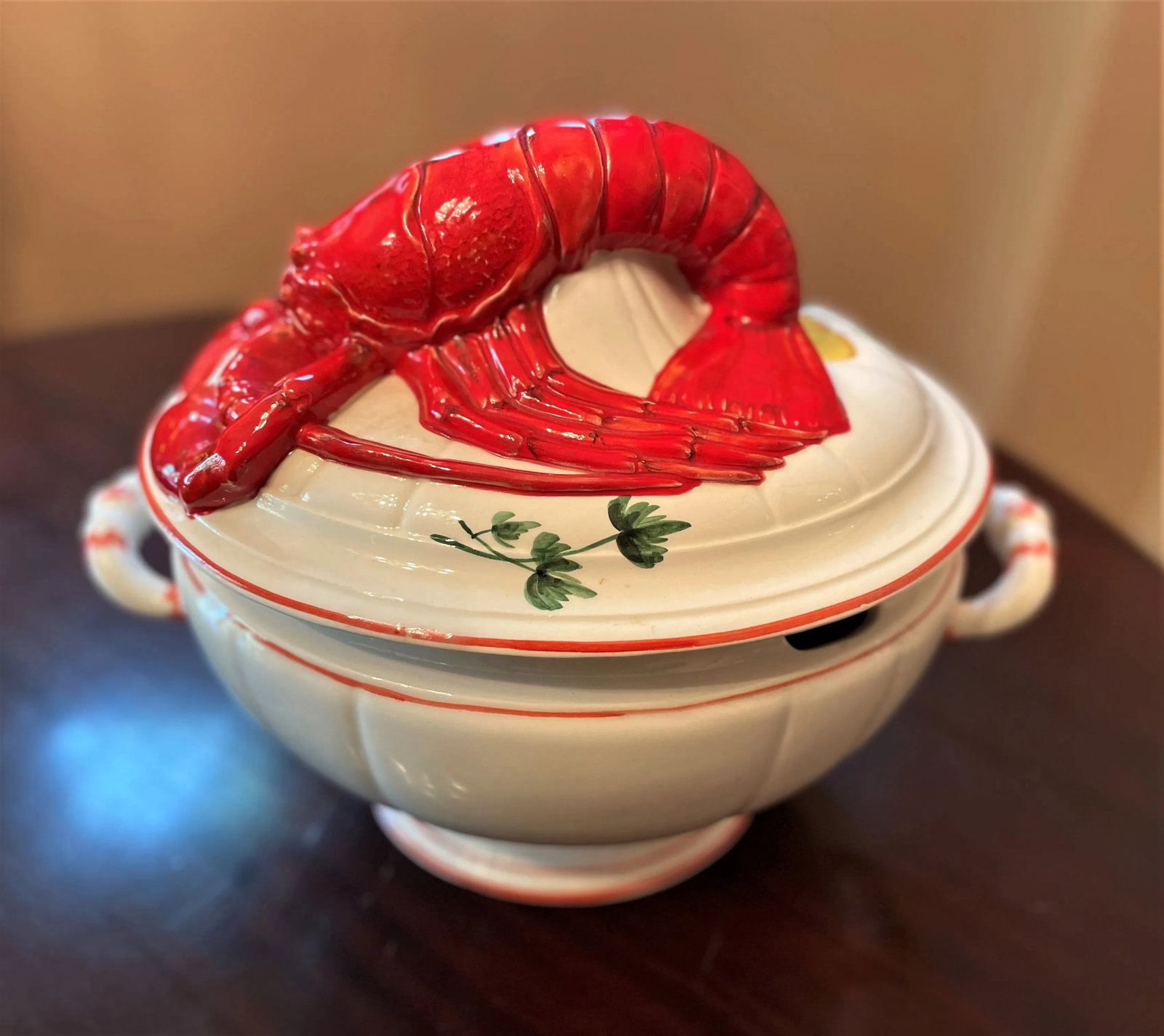 Mid-Century Large Ceramic Lobster-Topped Italian Soup Tureen - 3