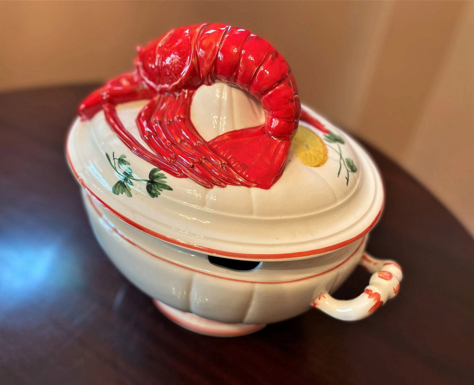 Mid-Century Large Ceramic Lobster-Topped Italian Soup Tureen - 4