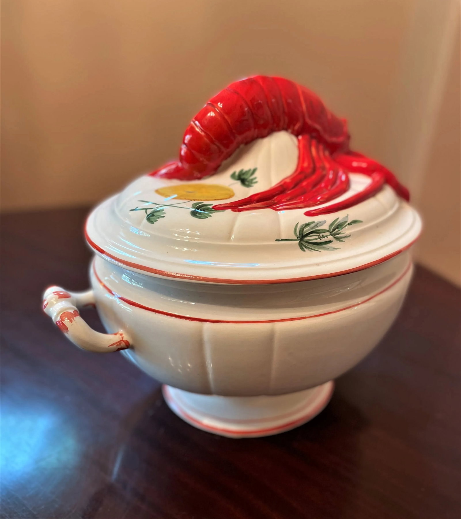 Mid-Century Large Ceramic Lobster-Topped Italian Soup Tureen - 6
