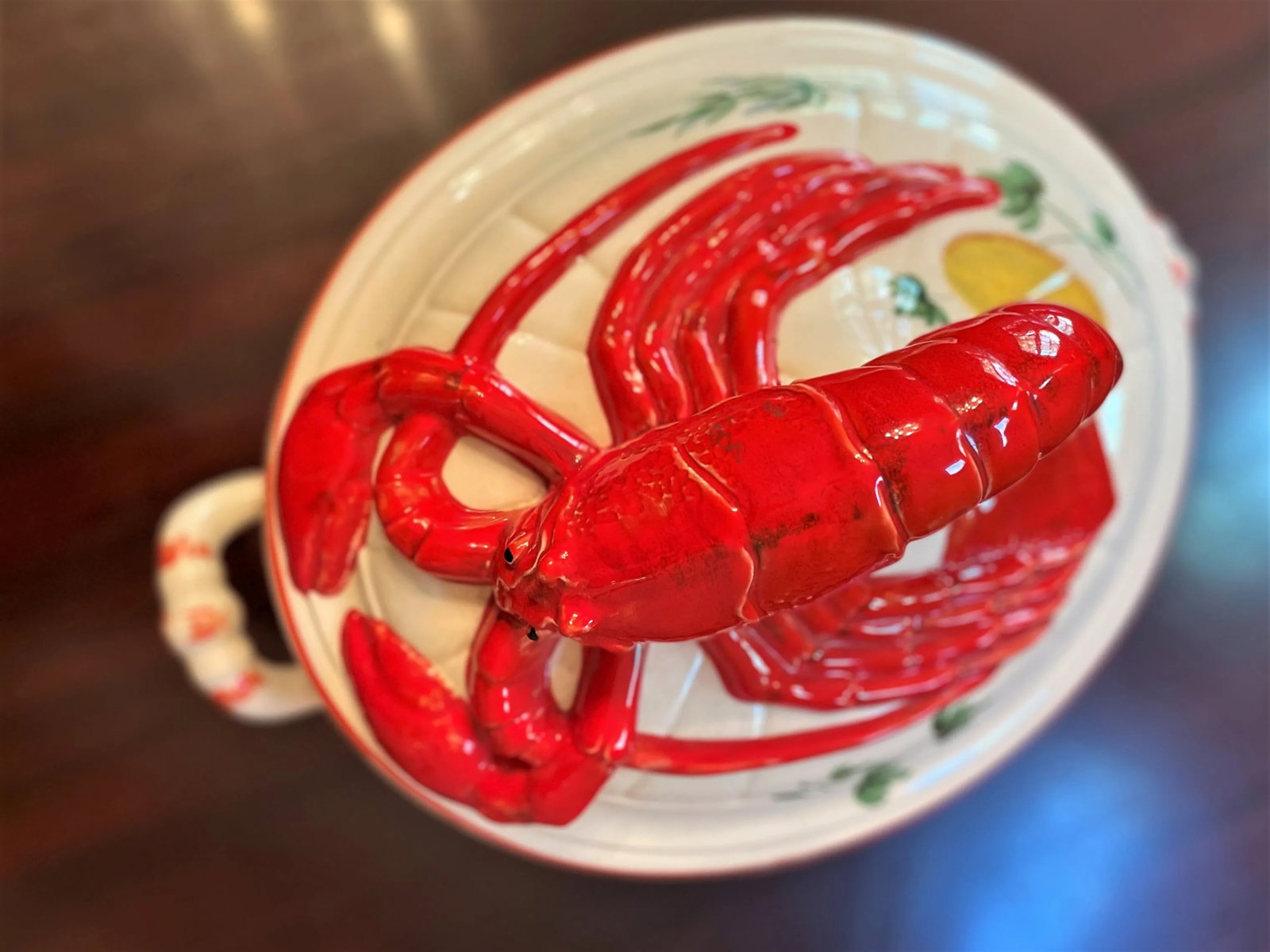 Mid-Century Large Ceramic Lobster-Topped Italian Soup Tureen - 7